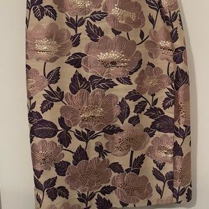 SAMANTHA SUNG Purple and Cream Floral Pencil Skirt
